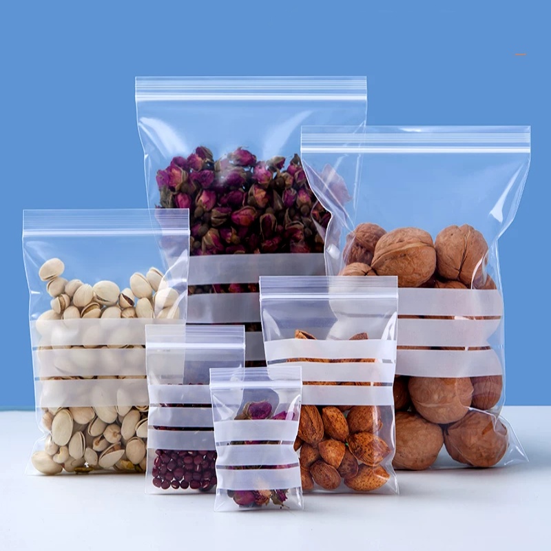 Snacks Food Labels - 200 шт. прозрачных полиэтиленовых пакетов с