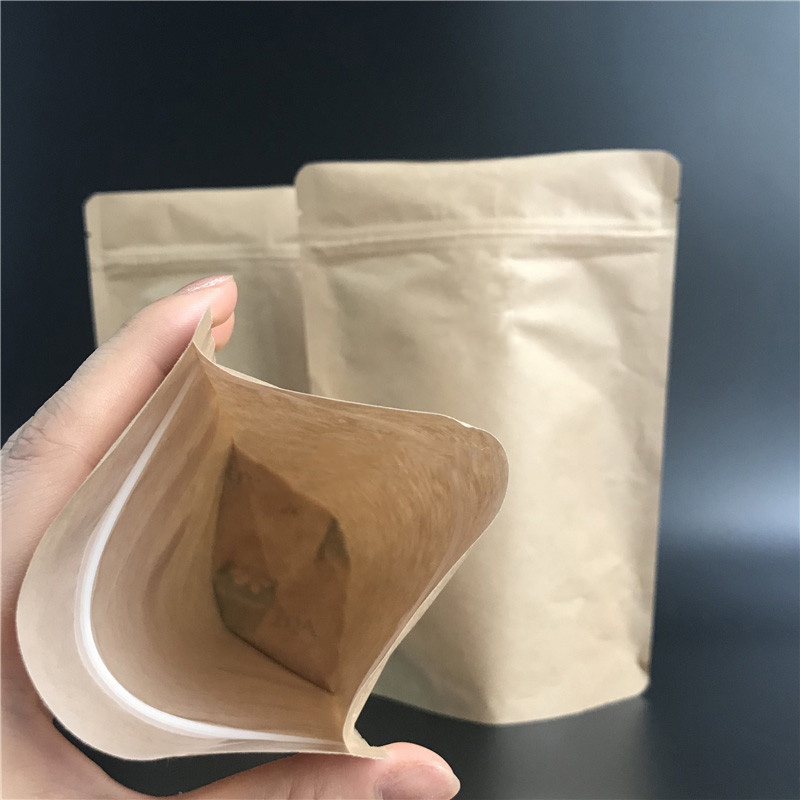Food Energy Snacks - 50 шт. закрывающаяся Doypack коричневая крафт-бумага