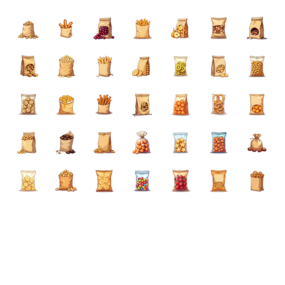 35-100 шт. наклейки, хрустящие – обзор и цена Snacks Food Labels